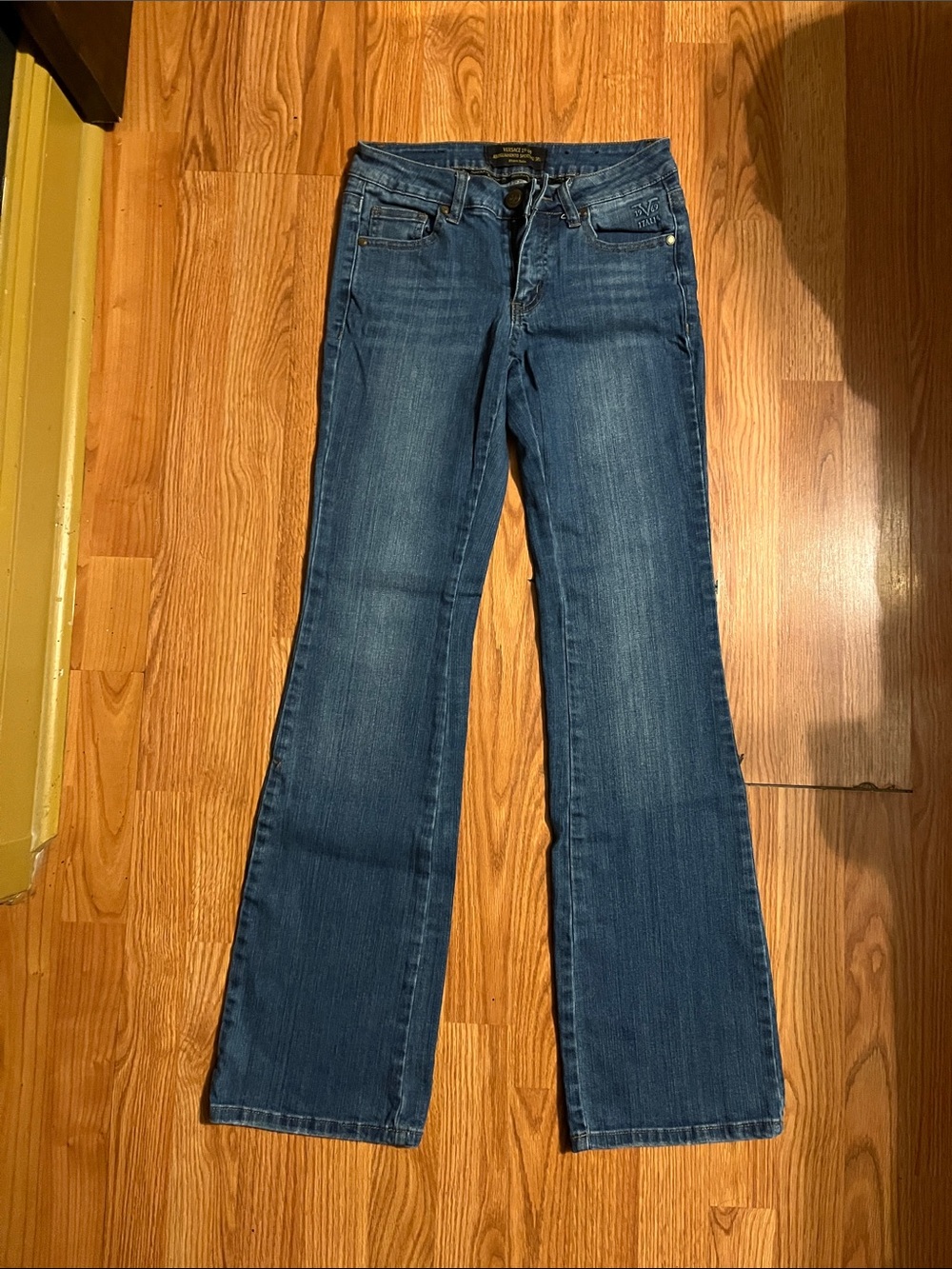 Versace Italia 1969 Dark Blue Flare Wide-Leg Jeans
